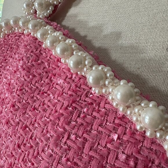 Tuckernuck Petra Mini Dress size XL Pink Tweed & Pearl Hyacinth House halter - Picture 6 of 14